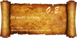 Orendi Erina névjegykártya